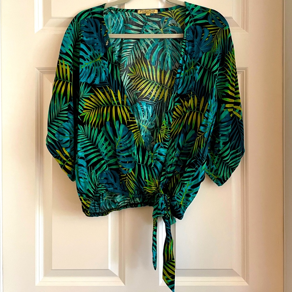 Pineapples Boutique Tropical Jungle Dolman Blouse Size Small